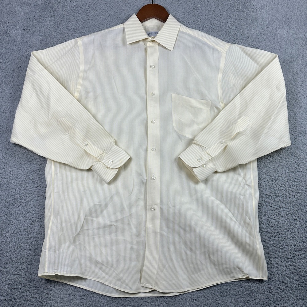 Brooks Brothers Button‎ Down Dress Shirt Mens 16 32/33 Yellow Striped Business